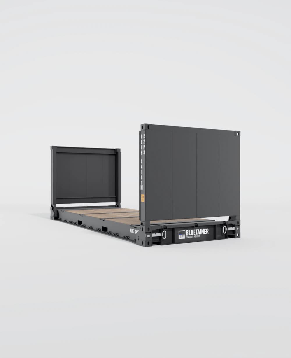 Bluetainer 20-foot flat-rack container